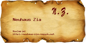 Neuhaus Zia névjegykártya